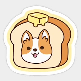 Corgi Bread with Butter Sticker